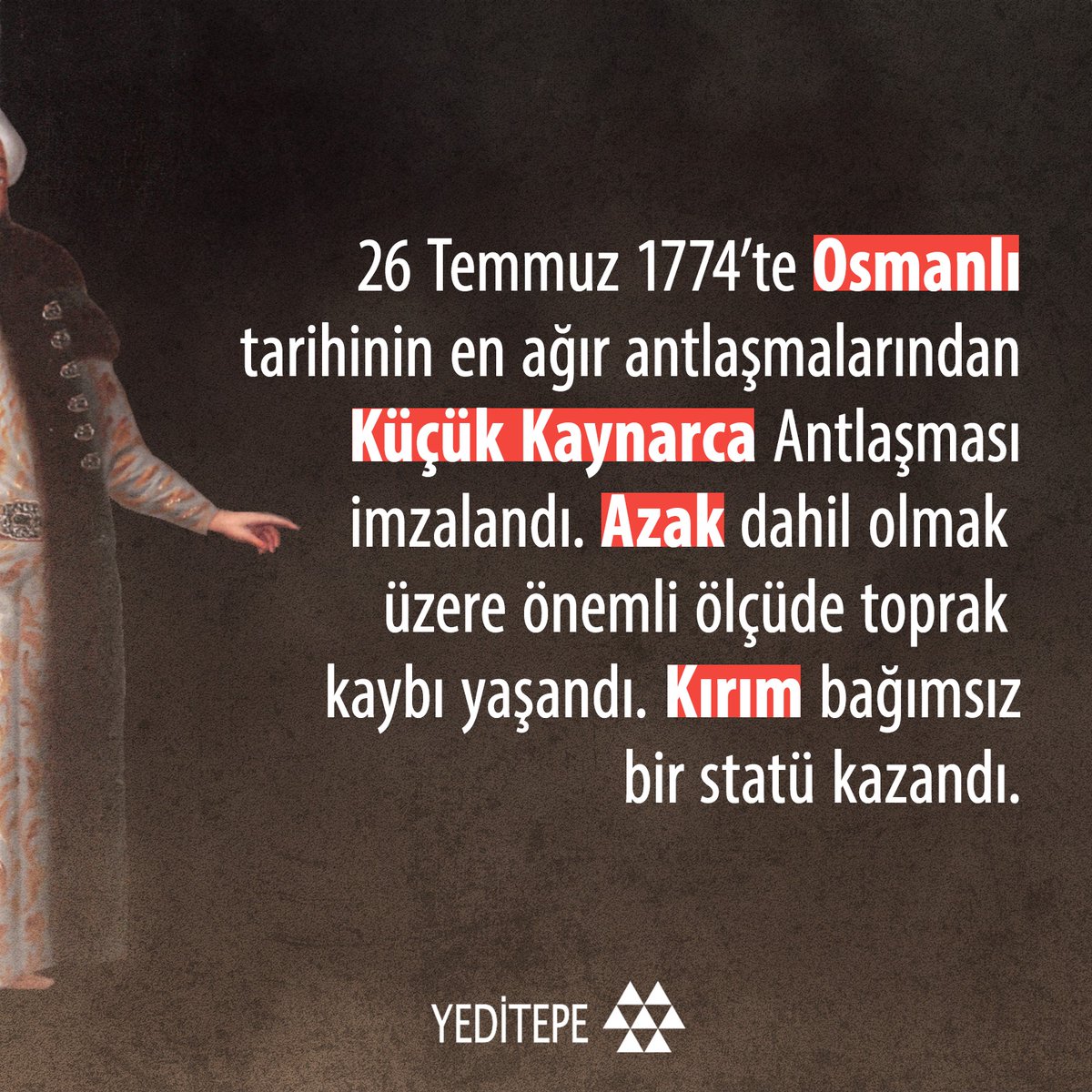 yeditepekitap's tweet photo. Birinci Abdülhamid, Anapa Kalesi'nin Rusların eline geçtiği haberi üzerine geçirdiği felç sonucunda 7 Nisan 1789'da vefat etti.
📚 Erhan Afyoncu, Osmanlı Padişahları, s.155.
#yeditepeyayınevi #Osmanlı #Kırım #tarih #Anapa #Azak #Rus #Rusya #savaş https://t.co/RsqcKHqZi6