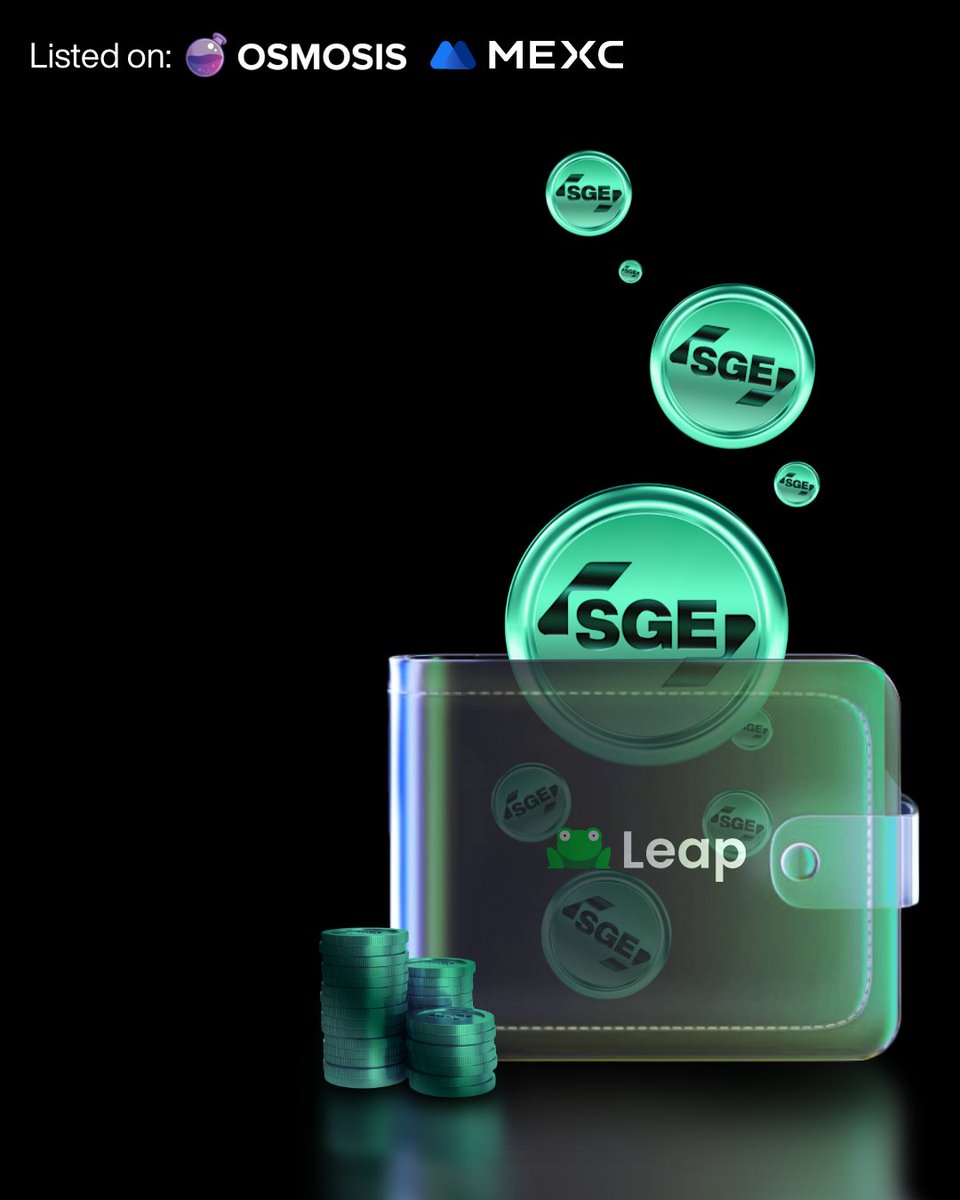 Interested in $SGE? 🤔 You can find us listed on <a href="/MEXC_Official/">MEXC</a> and <a href="/osmosiszone/">Osmosis Zone</a>! 🧪
#SGECoin