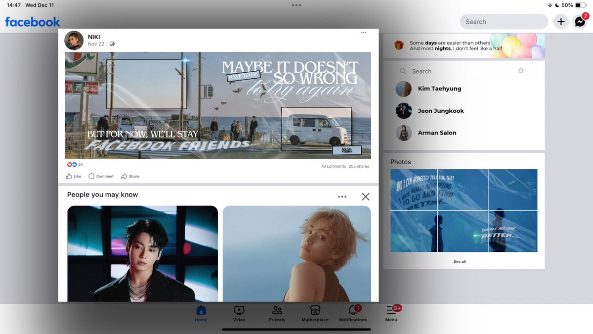 Facebook Friends #taekookau

🍸 — As their reunion plans for the weekend were finalized, Taehyung’s facebook account—his dump— has been recovered.

And so, he began sharing various posts.

It wasn’t until later that he realized his ex, Jeon Jungkook, was still on his friend list.