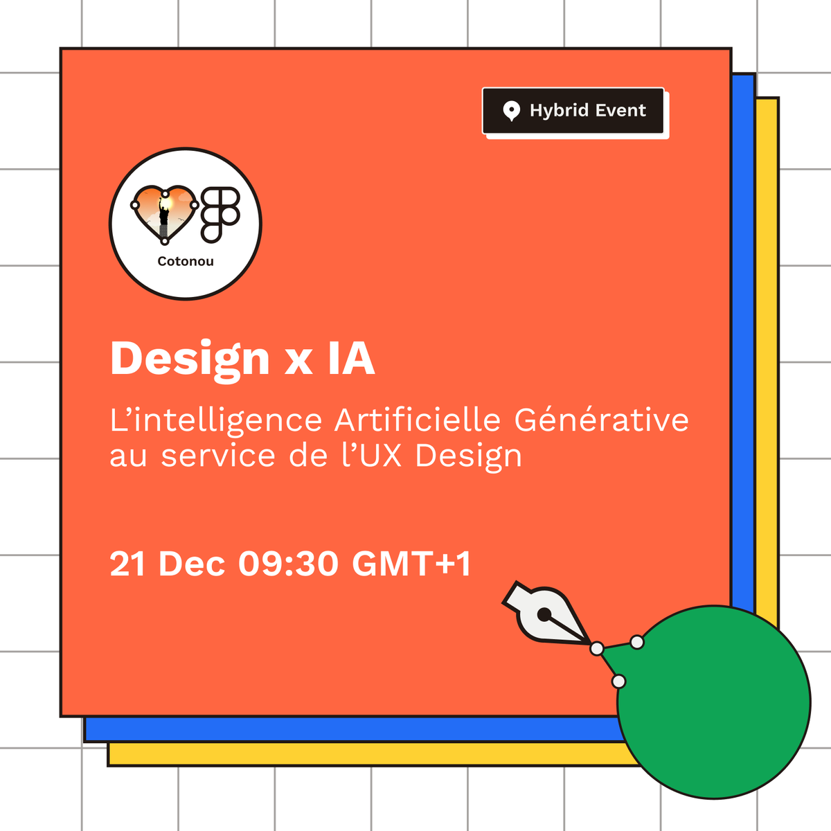 🚀 IA x Design : Découvrez comment l’IA générative transforme l’UX Design !

📅 21 déc. 2024, 09:00 GMT+1 | 📍SCOP, Cotonou (hybride)

☕🍱 Petit-déj. &amp; déjeuner inclus

🎟️ Inscription obligatoire : friends.figma.com/e/m9b7nb/

 #Design #AI #figma #friendsoffigma