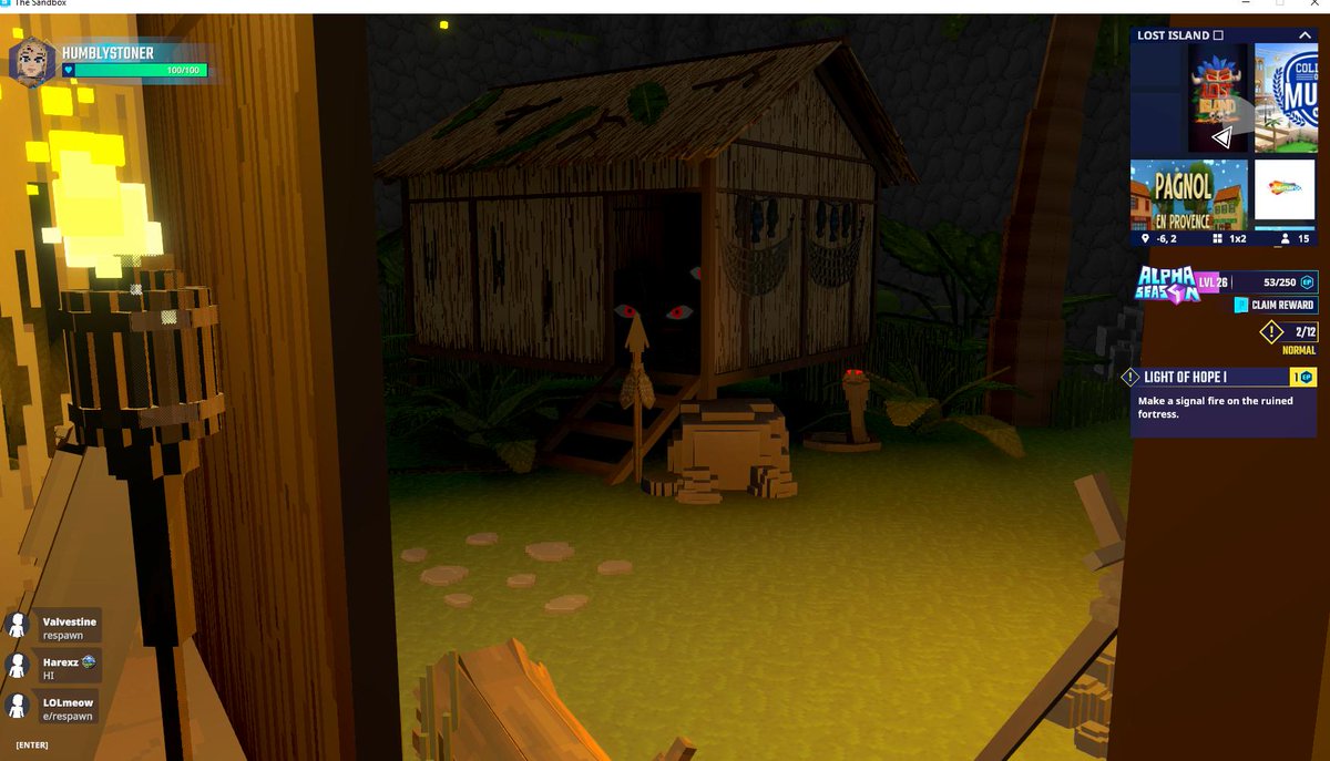 Found a spooky Wood Cabin with Scary Eyes on Lost Island in <a href="/TheSandboxGame/">The Sandbox</a>. Who dares to knock on the door? 🏚️👀 <a href="/Box3app/">BOX3 CREATIONS</a> register-landings.sandbox.game/alphaseason4-s… #TheSandbox #AlphaSeason4 #AS4SocialChallenge