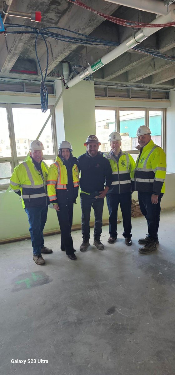 The Mayor stopped by the Lincoln-Eliot job site last week. Sergio from Legacy Drywall asked for a picture with the Mayor and my team from the Public Buildings Dept.