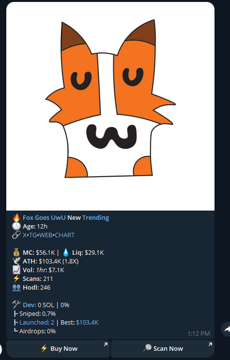ChillFoxOnSol's tweet photo. $UWUFOX is trending on Soul Scanner!

https://t.co/I5Q0jKWpmS

4sSw6tYH7oFedjNZXNNHQJhYmcsLLmpCDdWaPqA8pump https://t.co/jsW9imWK6e