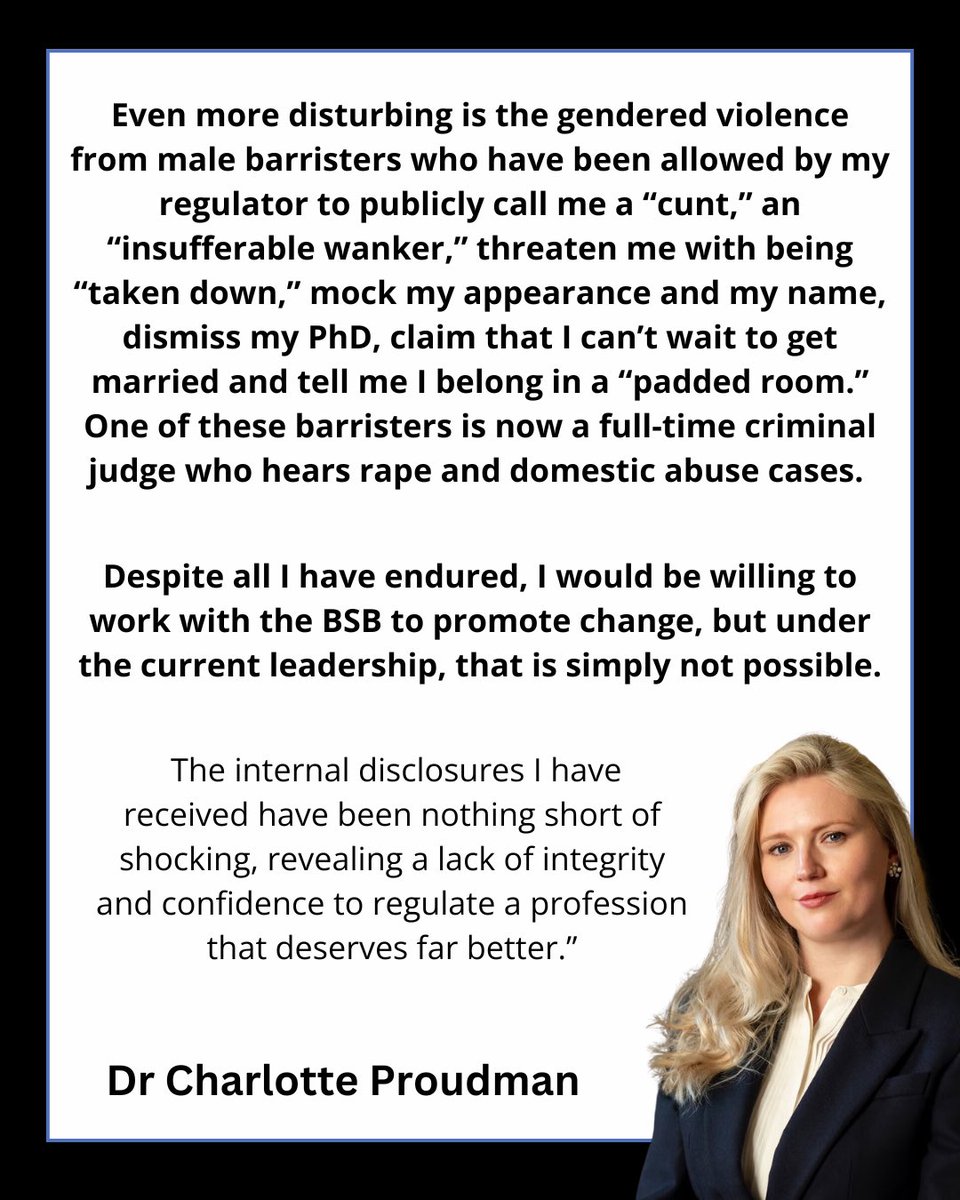 Victory for women’s rights &amp; free speech.

<a href="/barstandards/">Bar Standards Board</a> case thrown out.

IMO they maliciously tried to discipline me for critiquing a domestic abuse judgment, which I said echoed “boys’ club” attitudes while the judge belonged to the all-male Garrick Club.

My statement 🧵