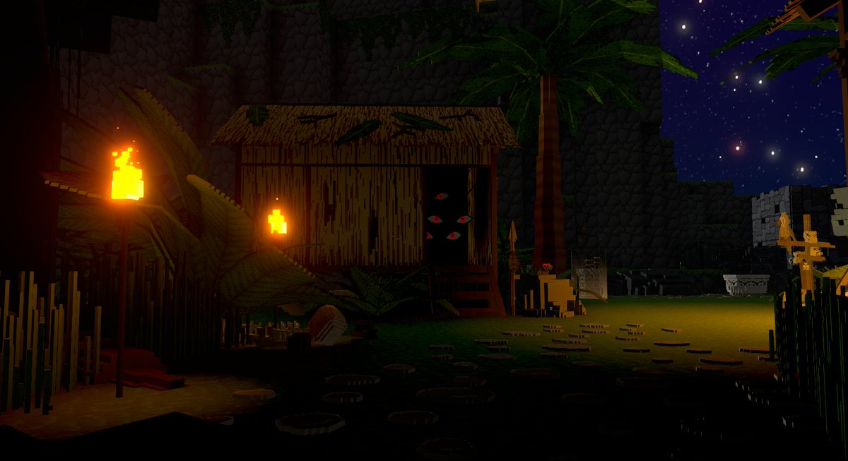 Found a spooky Wood Cabin with Scary Eyes on Lost Island in <a href="/TheSandboxGame/">The Sandbox</a>. Who dares to knock on the door? 🏚️👀 <a href="/Box3app/">BOX3 CREATIONS</a> register-landings.sandbox.game/alphaseason4-s… #TheSandbox #AlphaSeason4 #AS4SocialChallenge
