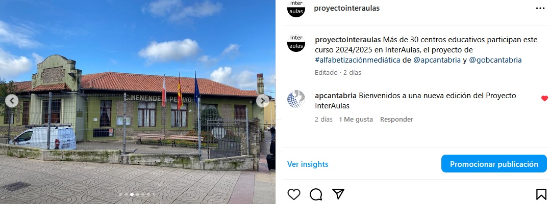 Más de 30 centros educativos de Cantabria participan este curso en <a href="/InterAulas/">Proyecto InterAulas</a>. Hemos aumentado nuestra red de colegios rurales, con corresponsalías distribuidas por toda la región, desde Arce hasta Polientes, pasando por Herrerías, Matamorosa o Villasevil interaulas.org/quienes-somos/…