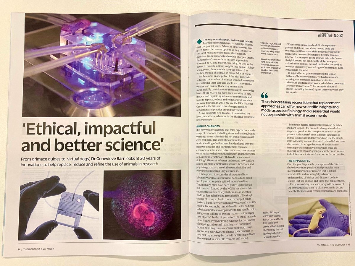 The National Centre for the 3Rs (@nc3rs) on Twitter photo Read the latest issue of The Biologist <a href="/RoyalSocBio/">Royal Society of Biology</a> to learn how we have driven innovation in the 3Rs and applied emerging technologies to replace, reduce and refine the use of animals, as we celebrate 20 years of ethical, impactful – and better – science. nc3rs.org.uk/news/biologist… Read the latest issue of The Biologist <a href="/RoyalSocBio/">Royal Society of Biology</a> to learn how we have driven innovation in the 3Rs and applied emerging technologies to replace, reduce and refine the use of animals, as we celebrate 20 years of ethical, impactful – and better – science. nc3rs.org.uk/news/biologist…