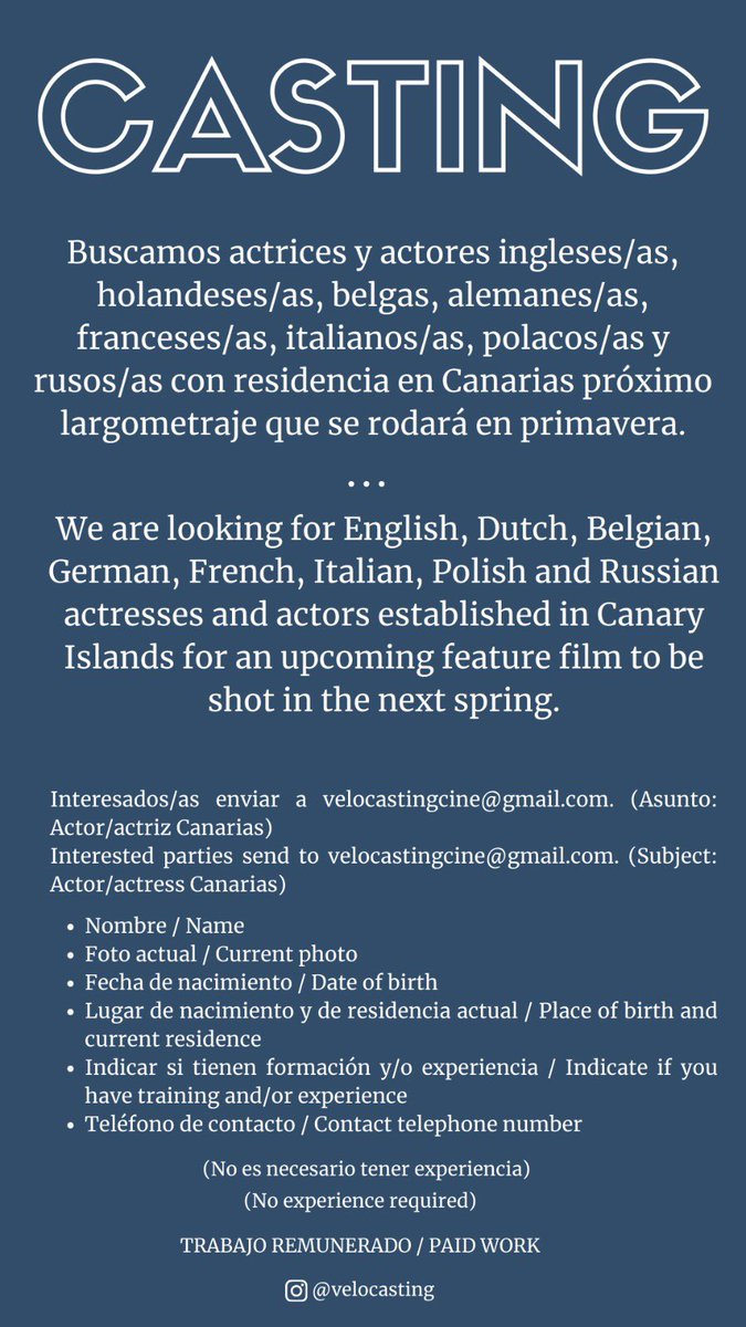 🔴CASTING en CANARIAS