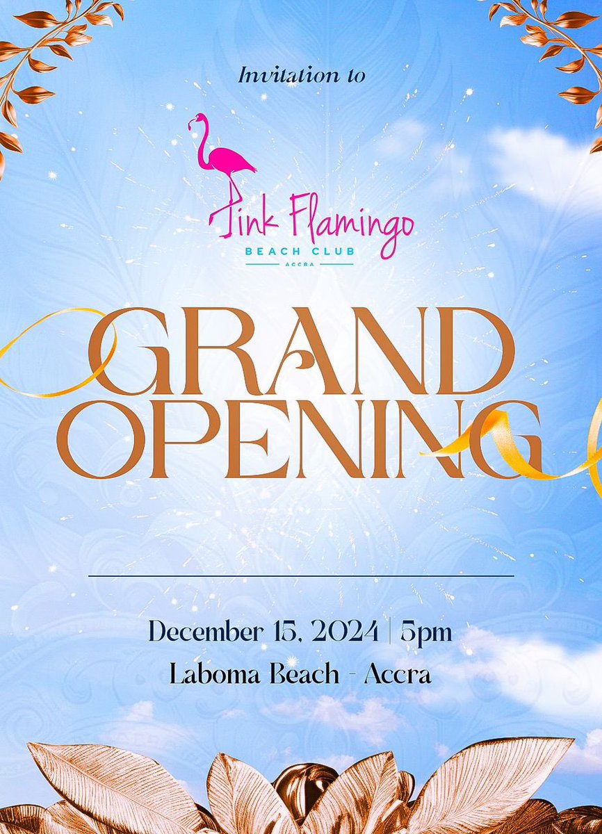 Milito177's tweet photo. Get your nice clothes and invite all your friends to the Pink Flamingo Beach Club's grand opening at the gorgeous Laboma Beach on Dec 15, at 2:00 PM! You won't want to miss this occasion—together, let's create treasured memories! ❤️🙌

 #PinkFlamingoExperience @PinkFlamingoBC https://t.co/beAnvIVxY2