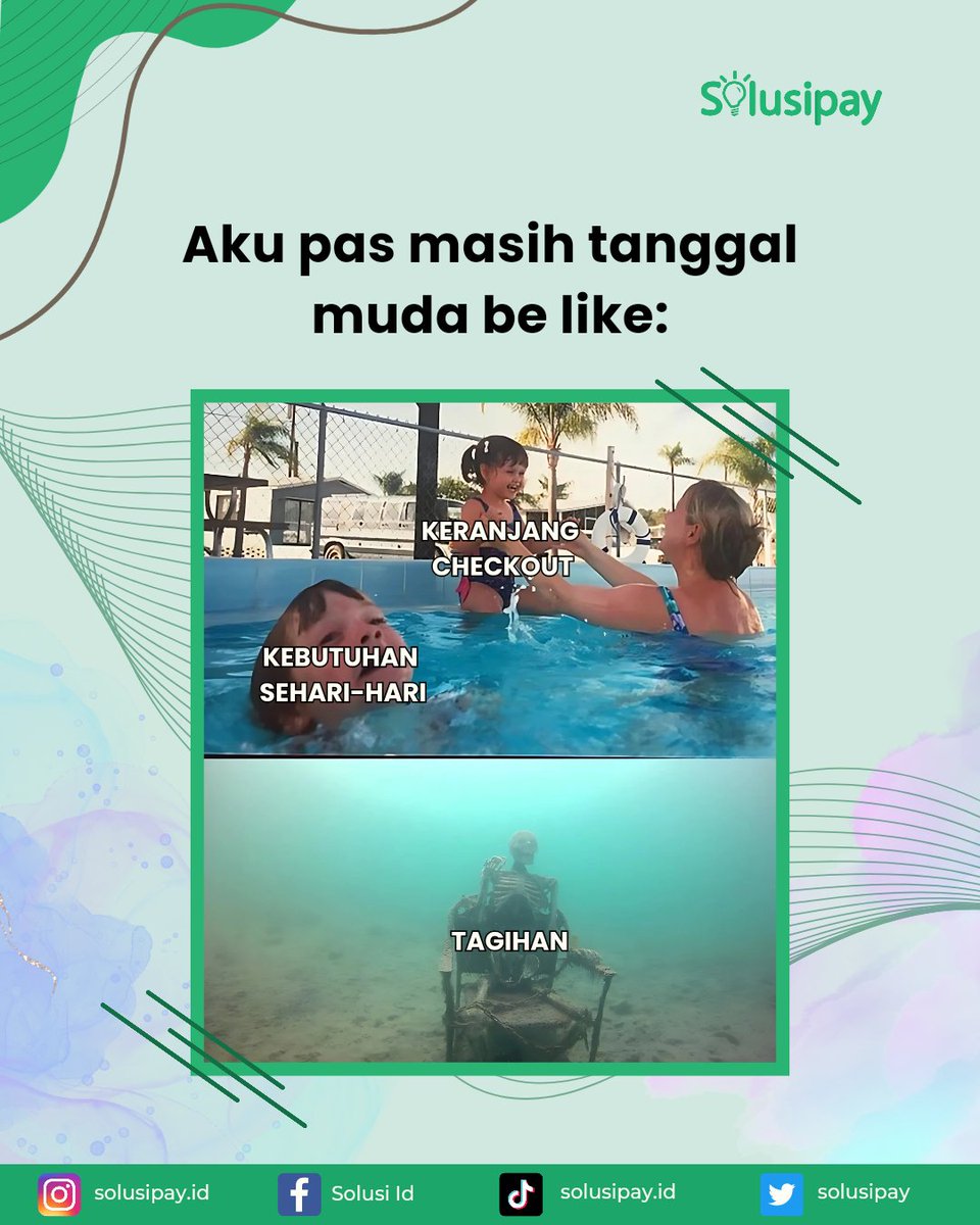 solusipay's tweet photo. Jangan tunda lagi, segera bayar tagihan kamu di Solusipay! Hanya butuh waktu kurang dari satu menit, tagihan pasti selesai.

#memes #tanggalmuda #gaji #tagihan #keranjangcheckout #Solusipay https://t.co/O0VDK4Hyqx