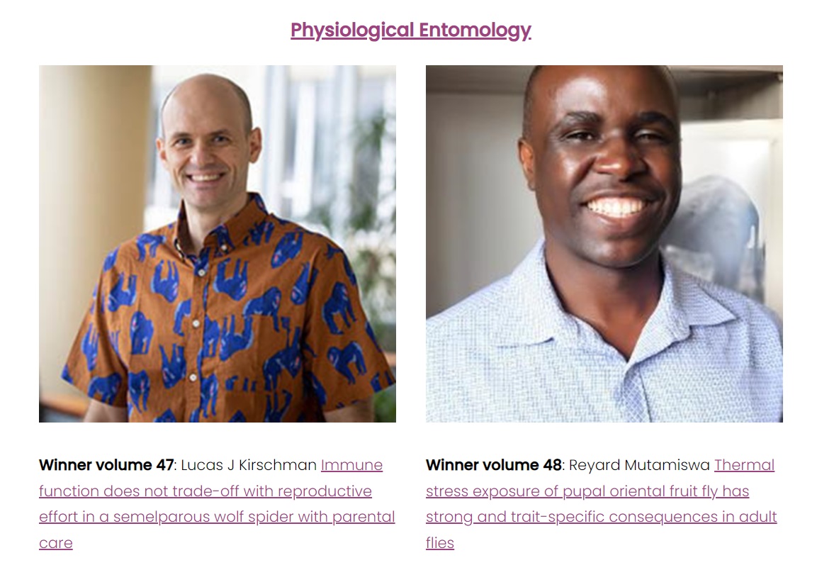 Physiological Entomology (@physiol_ent) on Twitter photo We are delighted to share that our prizes have been awarded for the best articles published by #EarlyCareer entomologists🪲
Come & talk to us about our #JournalAwards at the <a href="/BritishEcolSoc/">British Ecological Society</a> #BES2024, Stand 14
See our winners & their research here⬇️
royensoc.co.uk/res-journal-ea… We are delighted to share that our prizes have been awarded for the best articles published by #EarlyCareer entomologists🪲
Come & talk to us about our #JournalAwards at the <a href="/BritishEcolSoc/">British Ecological Society</a> #BES2024, Stand 14
See our winners & their research here⬇️
royensoc.co.uk/res-journal-ea…