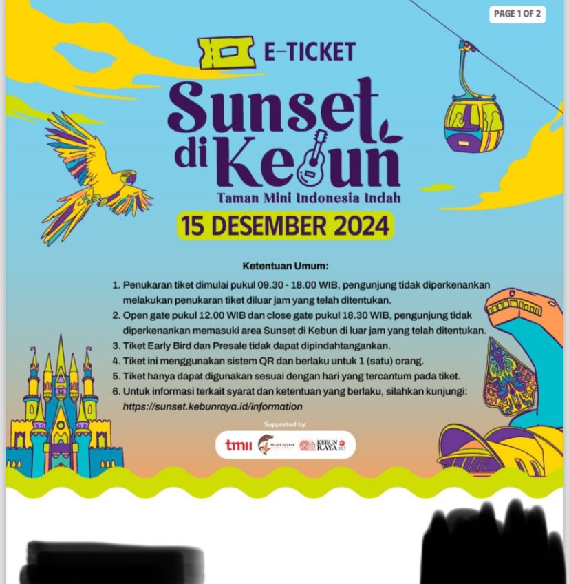 cm_lesscoffee's tweet image. ‼️ WTS 2 TIX Sunset di Kebun TMII 15 Desember 2024 harga 200.000 perTIX (PUNYA PRIBADI) ‼️

#sunsetdikebun #sunsetdikebuntmii #tmii #tulus #nadinamizah

Alasan WTS : Ada kerjaan dadakan 🥲