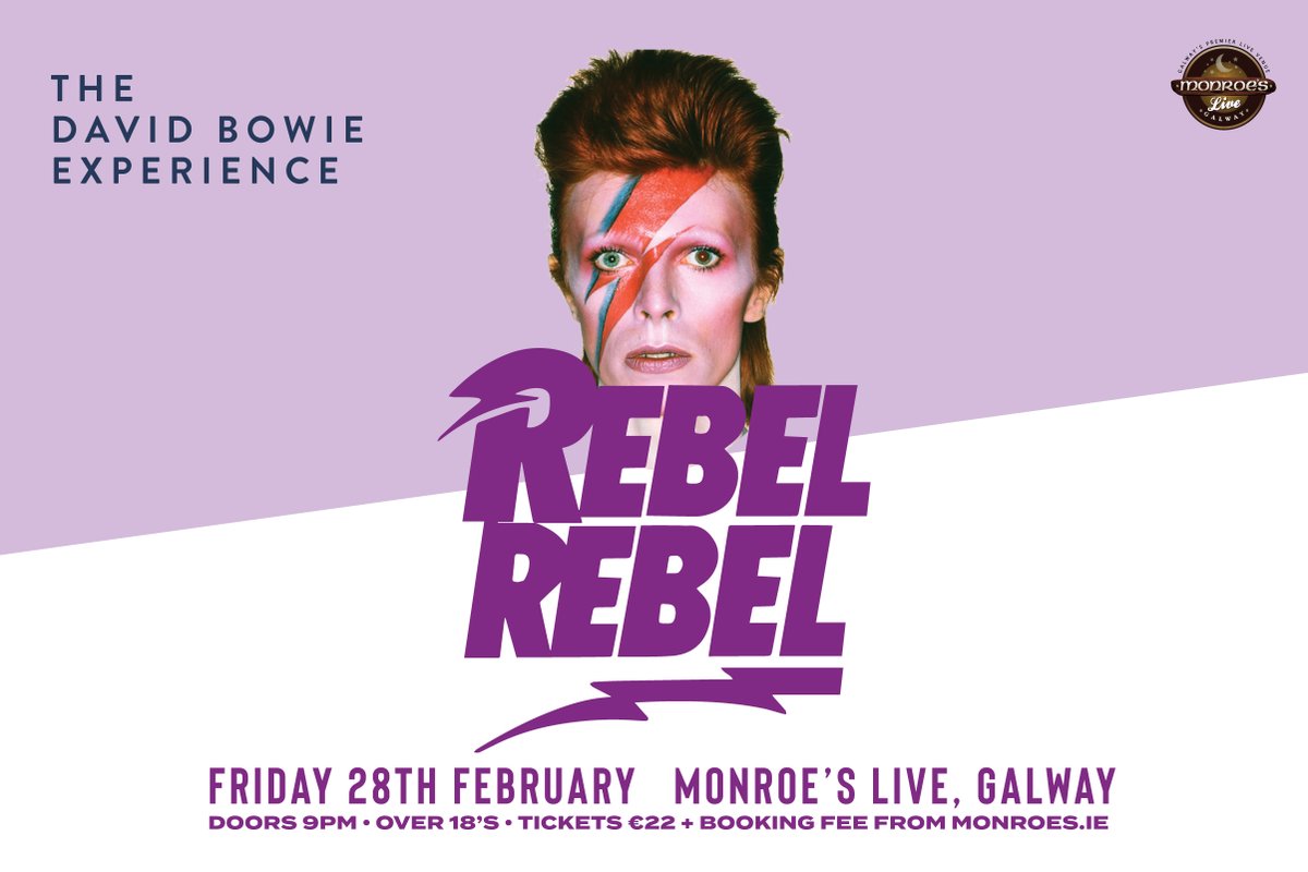 Monroe's Live (@monroeslive) on Twitter photo ź§āŗĖāļ½”Ā°ā© š¼š£š£š¤šŖš£ššš¢šš£š©!! ā©Ā°ļ½”āĖāŗź§
Attention all you young dudes, Rebel Rebel - The David Bowie Experience comes to Monroe's Live on Friday 28 Feb!!
šļø š bit.ly/rebel25
šļø Fri 28 Feb
#monroeslive #livemusic #lovegalway #wildatlanticway #davidbowie ź§āŗĖāļ½”Ā°ā© š¼š£š£š¤šŖš£ššš¢šš£š©!! ā©Ā°ļ½”āĖāŗź§
Attention all you young dudes, Rebel Rebel - The David Bowie Experience comes to Monroe's Live on Friday 28 Feb!!
šļø š bit.ly/rebel25
šļø Fri 28 Feb
#monroeslive #livemusic #lovegalway #wildatlanticway #davidbowie