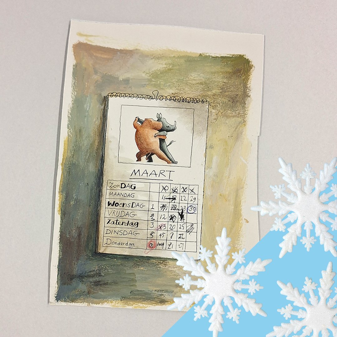 🎁#ADVENT! Dag 17: Tekening van Thé Tjong-Khing voor de recentste bundel dierenverhalen Toon Tellegen, waarop een dansende neushoorn en nijlpaard staan. 🦛
Bekijk hier meer: literatuurmuseum.nl/nl/advent-17-d…