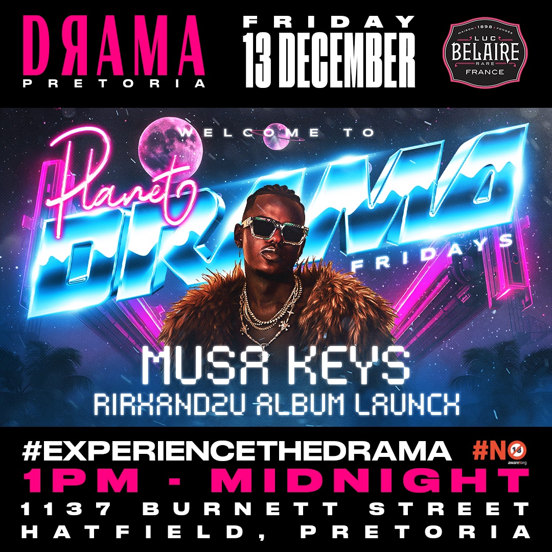 dramabar_pta's tweet photo. DRAMA welcomes you !πΎπ―π₯ Where the lights are lowβ¦ and the vibes are HIGH !πΎππΏ we know you canβt wait to get WILD !π«΅πΎ
Let the night begin and letβs pop those champagnes!π₯π₯πΎ
Featuring:
@MusaKeyss
@tobyfranco__
@Tasteyy__
#experiencethedrama #dramapta https://t.co/8uuLgGJPbt