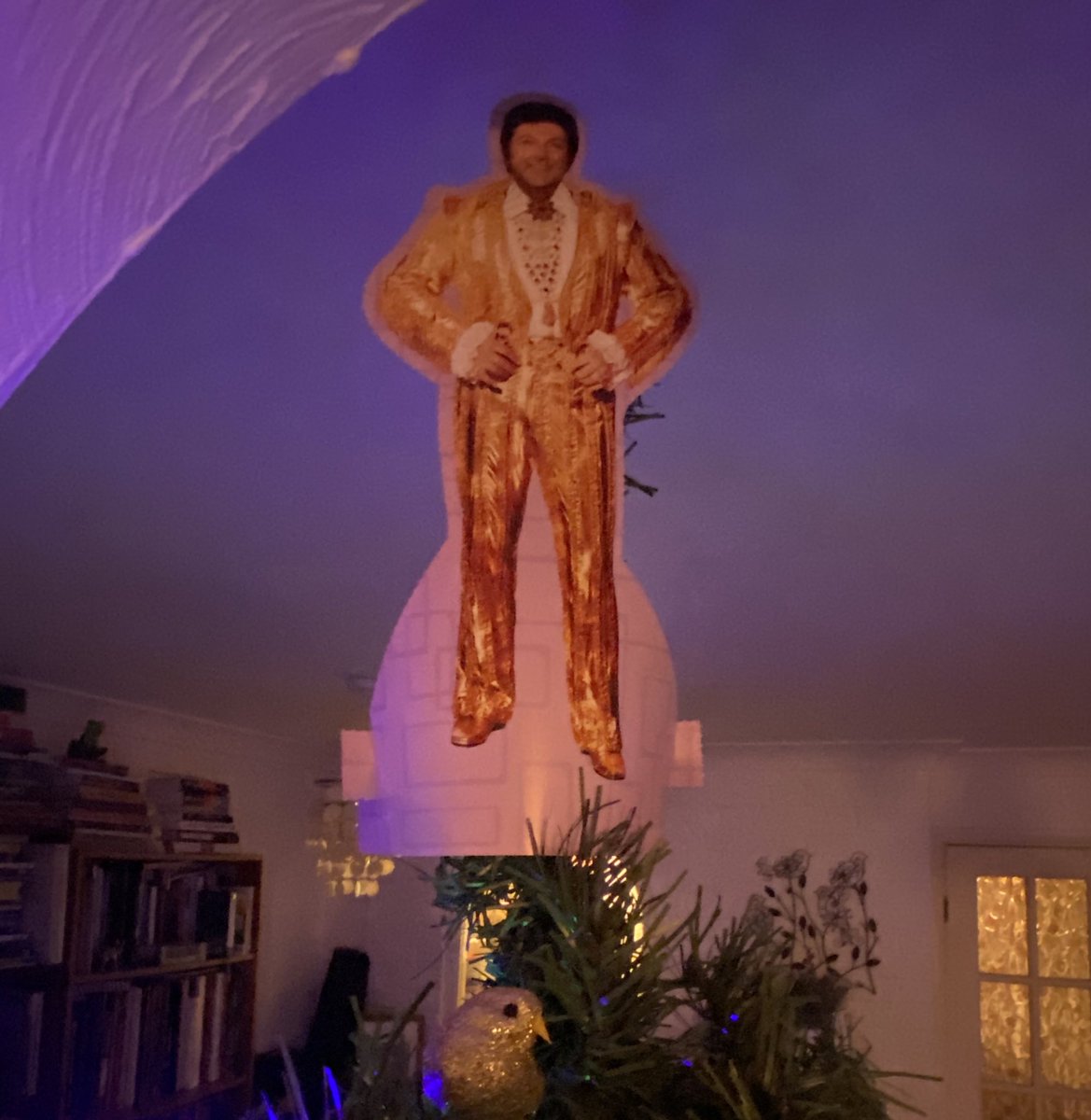 Couldn’t find the star for the top of my Xmas tree so put the late great Liberace, who said he did classical music with the boring parts taken out, up there instead. John Hollingshead of the Gaiety Theatre would have approved. #liberace #gaietytheatre