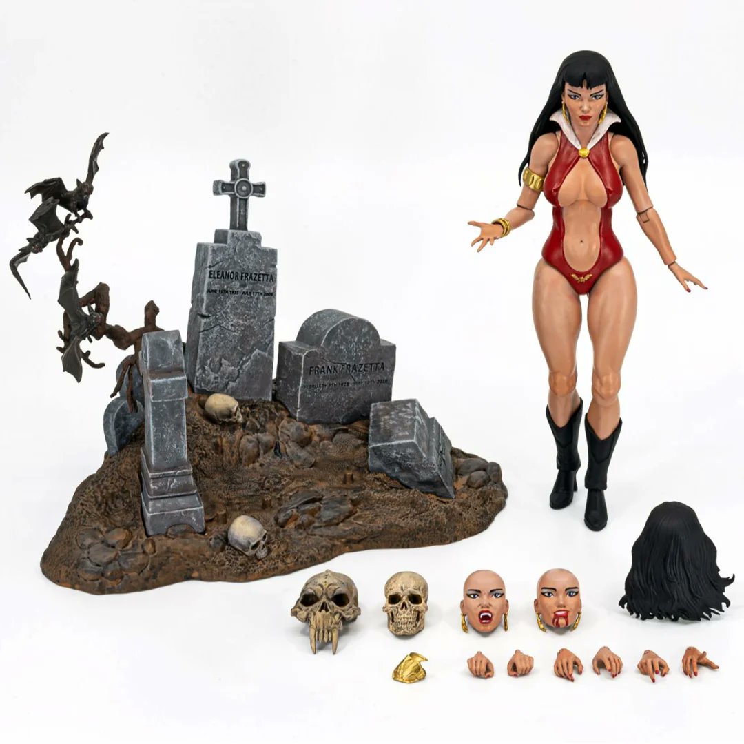 JaviMutante's tweet photo. ¡Muy Buenas Mutantada! Volvemos con los jefes de #FrazettaIconCollectibles. Por aquí os dejamos unas fotos de la figura de #vampirella, la vampiresa de los cómics de terror🦇. Ha sido diseñada por #EamonODonoghue y esculpida por #AaronDoyle . 1/2🧵⬇️ https://t.co/1oRxazwv4D