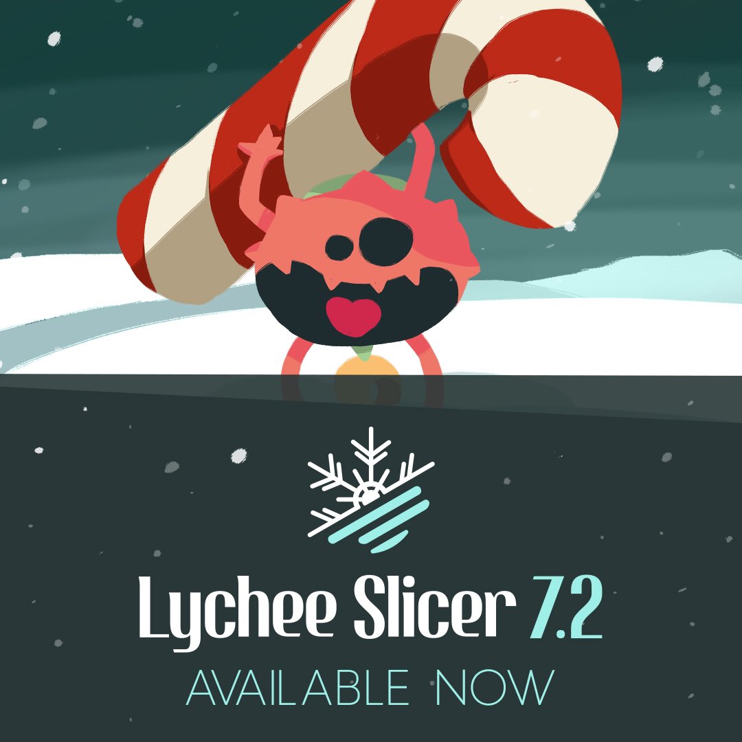 📢  Lychee Slicer 7.2 is now available  – just in time for your holiday prints! 🎉🎄 

It’s the most wonderful time of the year, and we’ve got a festive surprise for you: Lychee Slicer 7.2 is now available!

Check out the full changelog on our website!

Download Lychee Slicer 7.2