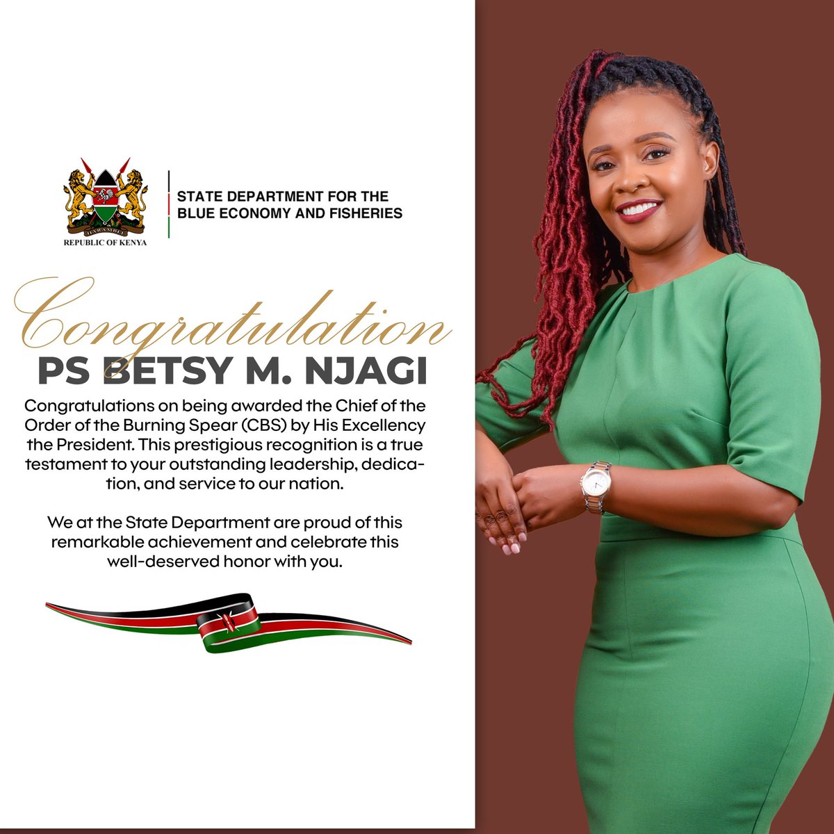 Congratulations <a href="/PS_Betsy_Njagi/">PS Betsy Njagi,CBS - Blue Economy</a>