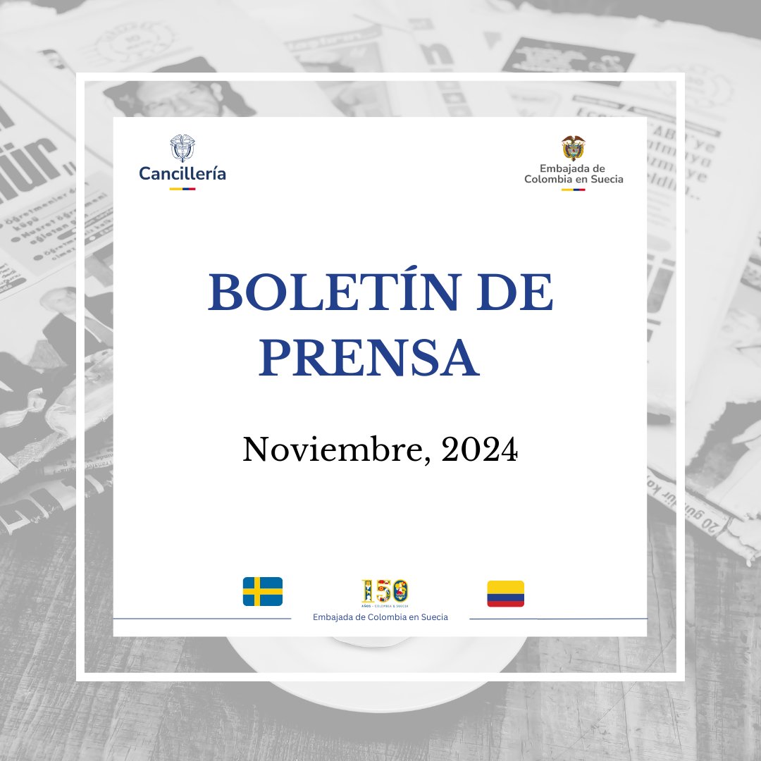 Conoce las actividades que desarrollamos durante el mes de noviembre en nuestra embajada y su sección consular a través del siguiente enlace:
suecia.embajada.gov.co/newsroom/news/…