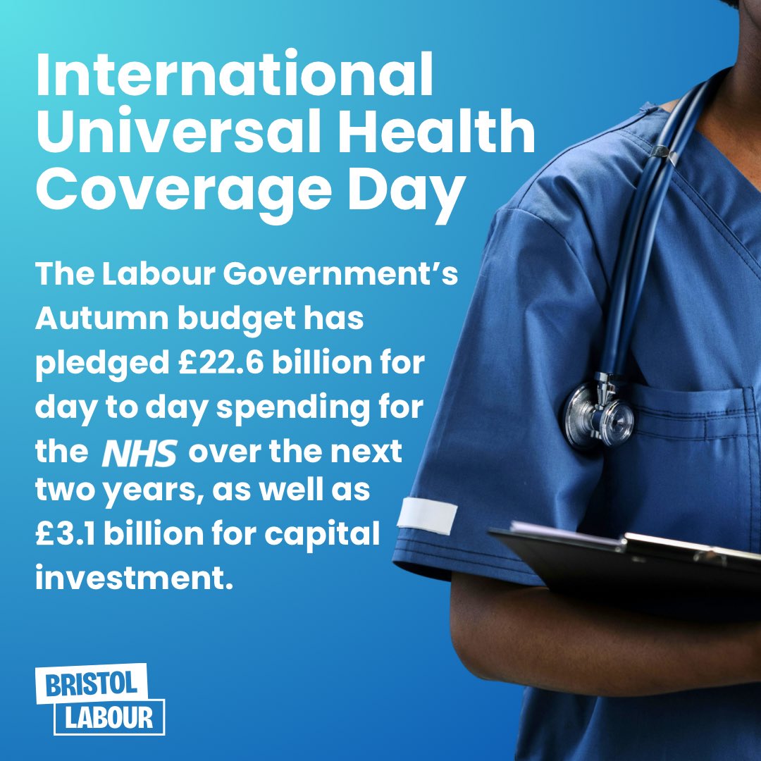 LabourBristol's tweet photo. Thanks to the Labour Party, the NHS has been one of the UK’s most vital assets for 75 years, being the first universal healthcare system to be free at the point of delivery.

Finally, we once again have a Labour government that appreciates the importance of healthcare. https://t.co/m6IqUdxlOz