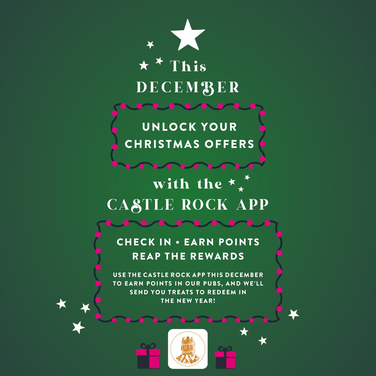 ✨📱 UNLOCK CHRISTMAS OFFERS WITH THE CASTLE ROCK APP! 📱✨Did you know that if you’re an Castle Rock App user and visit one of our pubs this December, we will send you exclusive treats to redeem in the New Year!🤩🎄We’ll cheers to that! 🍻