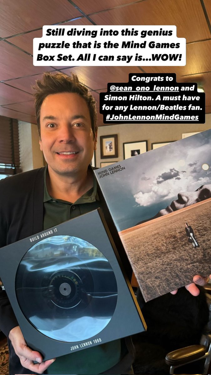 carlosgvizcaino's tweet image. Jimmy Fallon and THE JOHN LENNON MIND GAMES (The Ultimate Collection) Super Deluxe Edition !
From Mystical to Magical…
#wereplayingthosemindgamestogether 
#MINDGAMES #BOXSET 
@johnlennon @yokoono @seanonolennon 

Taken from @jimmyfallon IG