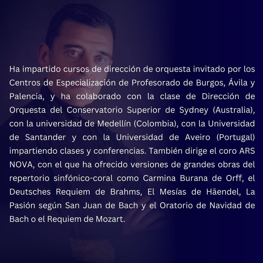 coroarsnova's tweet photo. Javier Castro es Catedrático de Dirección de Orquesta en el Conservatorio Superior de Música de Aragón. Ha sido director artístico de la Orquesta Sinfónica del Conservatorio Superior de Castilla y León y fundador de la Orquesta Sinfónica de Burgos. https://t.co/500deJfWI3