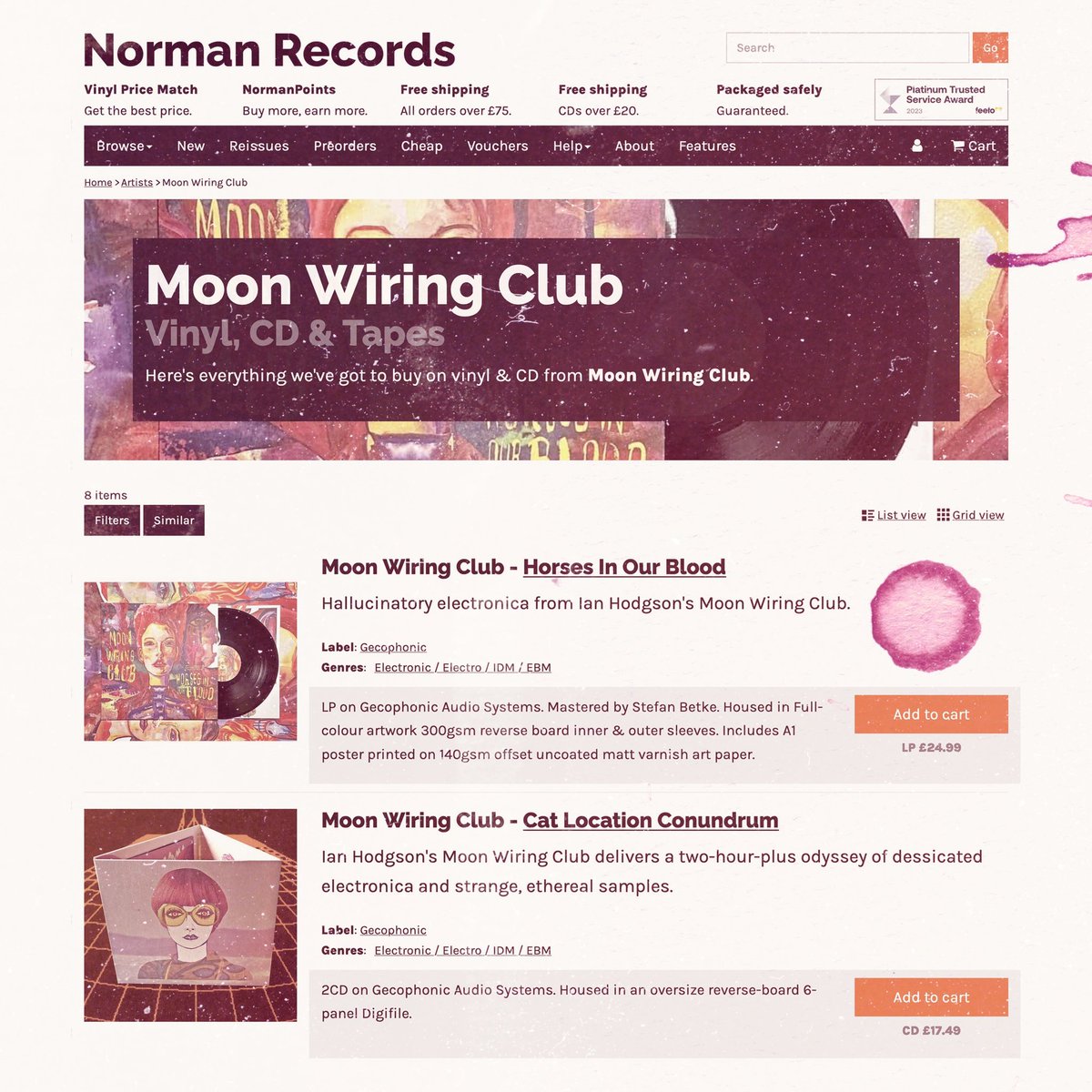 MoonWiringClub (@moonwiringclub) on Twitter photo Premier online Northern English music merchants <a href="/normanrecords/">Norman Records</a> are now stocking both HORSES IN OUR BLOOD (GEpH018LP) + CAT LOCATION CONUNDRUM (GEpH017CD) ~ exceedingly civil of them TA normanrecords.com/artist/21358-m… 🍷 Premier online Northern English music merchants <a href="/normanrecords/">Norman Records</a> are now stocking both HORSES IN OUR BLOOD (GEpH018LP) + CAT LOCATION CONUNDRUM (GEpH017CD) ~ exceedingly civil of them TA normanrecords.com/artist/21358-m… 🍷