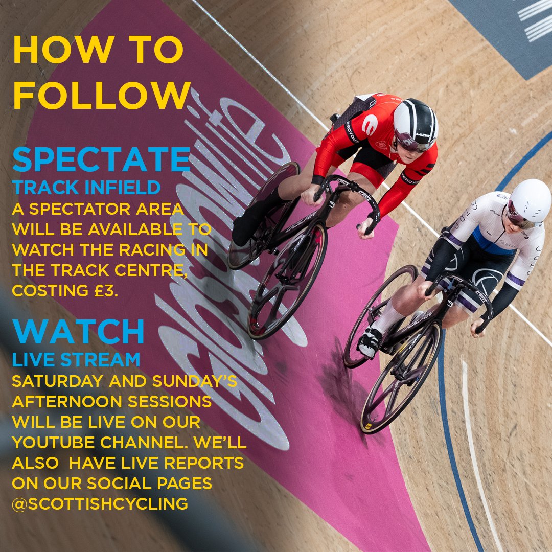 A busy weekend of racing to come with the Scottish National Track Champs, which kick-off from tomorrow evening.

Here's what you need to know ⬇️

#SCNatChamps