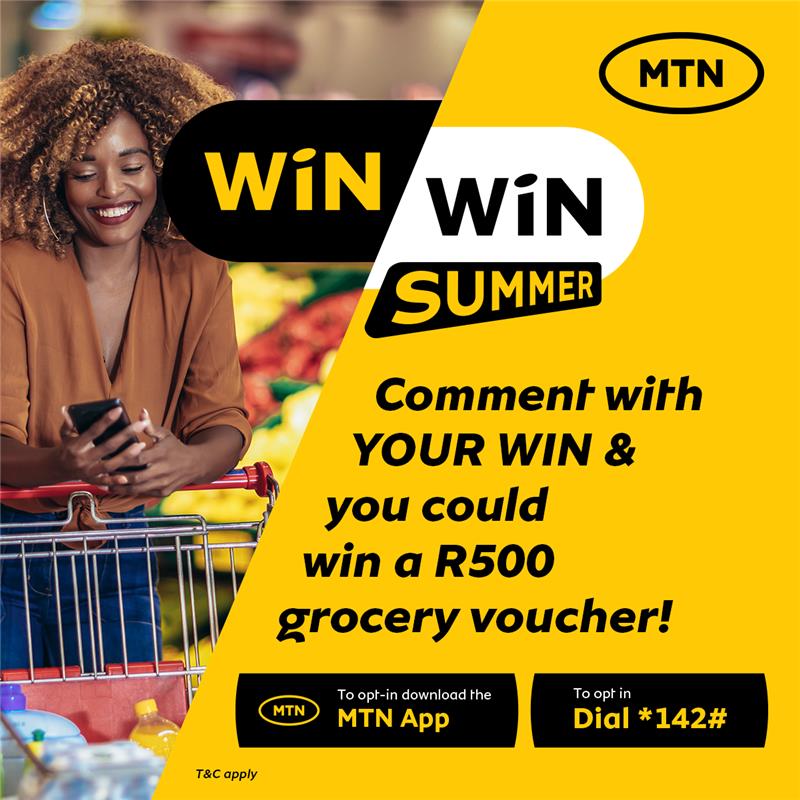 🚨It's a #WINWINSummer! 🚨​

👀 Because who doesn’t like a re-stocked cupboard? 😎​

Comment with your WIN from this week using #WINWINSummer for a chance to win a R500 grocery voucher! T&amp;C apply 🛒 #MTNSummer T&amp;C apply
