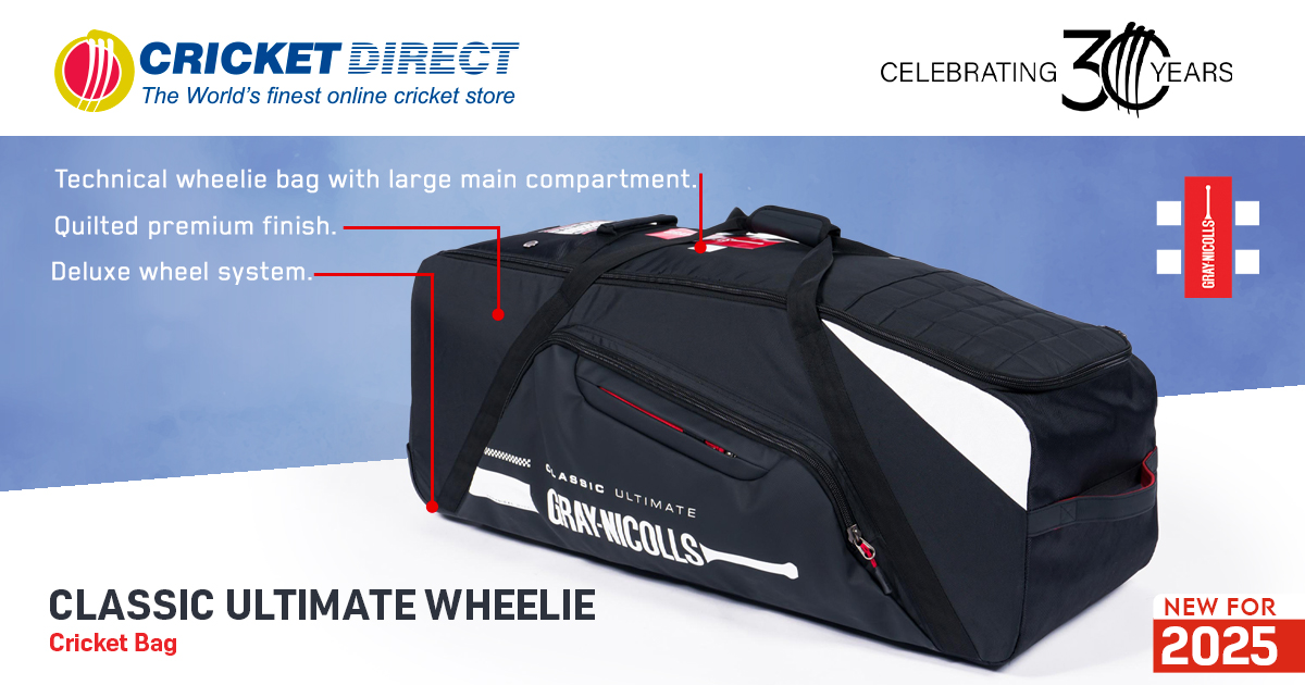 CricketDirect's tweet photo. From bats to pads, the Classic Ultimate Wheelie Cricket Bag offers maximum space for all your gear, so you can focus on what really matters—dominating on the field.
https://t.co/8RADEFN3PZ
#GrayNicolls #UltimateCricket #CricketGear #CricketLife #CricketBag #CricketLove https://t.co/v89juFnZcs