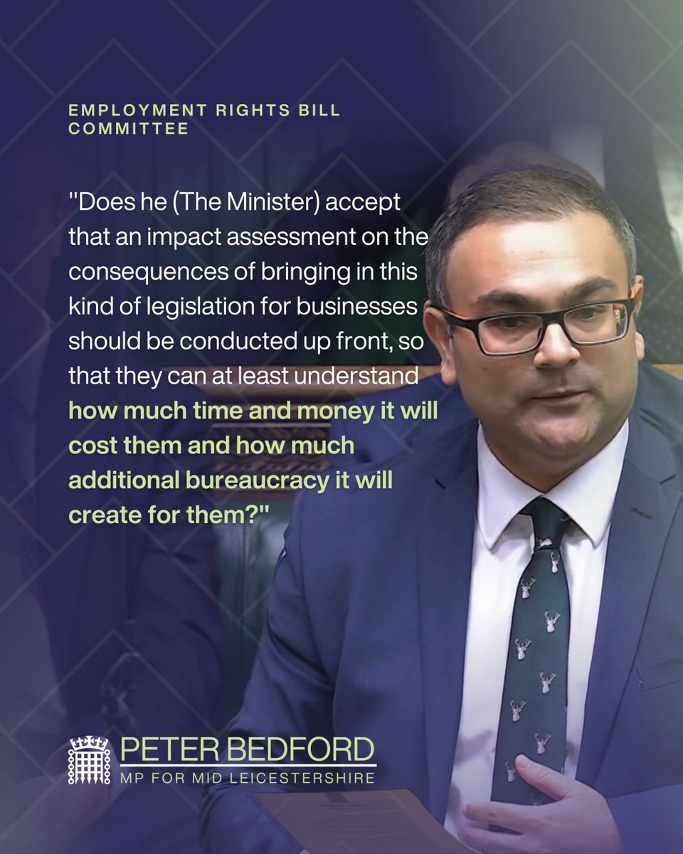 I remain deeply concerned about the lack of expertise on the government benches about the impact of their badly drafted 'Employment Rights' Bill on businesses. 👇