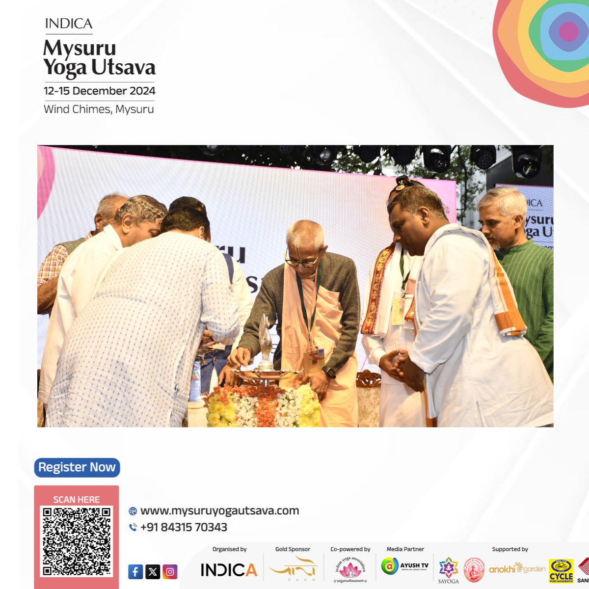 INDICAMYU's tweet photo. Lighting the Lamp: A Symbolic Beginning at MYU 2024

Chief guests, dignitaries, delegates, and the dedicated team of Indica Yoga come together to light the ceremonial lamp, marking the auspicious start of Mysuru Yoga Utsava 2024.

#MYU24 #MysuruYogaUtsava2024 #UnityInYoga 🕉️ https://t.co/7fUuVzNAmN