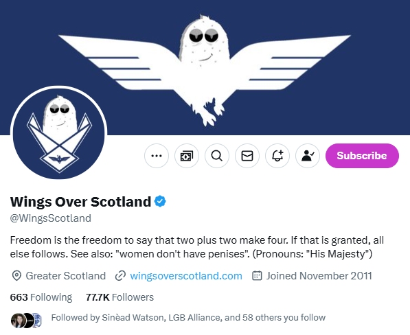 WingsScotland's tweet image. Since it was founded in November 2011, Wings Over Scotland has been solely financed by its readers. The site has never carried any advertising, we have no secret backers, everything we do is funded by transparent voluntary donations and subscriptions, mostly of a few pounds a…