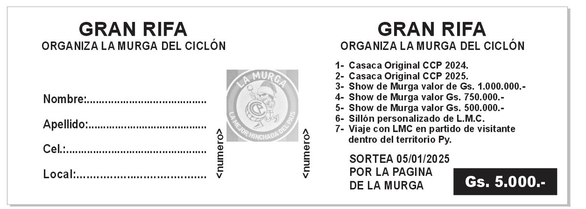 Buenos días pueblo Azulgrana.
Sin descanso y ya pensando en la próxima temporada, comenzamos a trabajar desde ahora con la primera actividad pro 2025.
Arrancamos con una rifa a 5mil'i, con increíbles premios.
