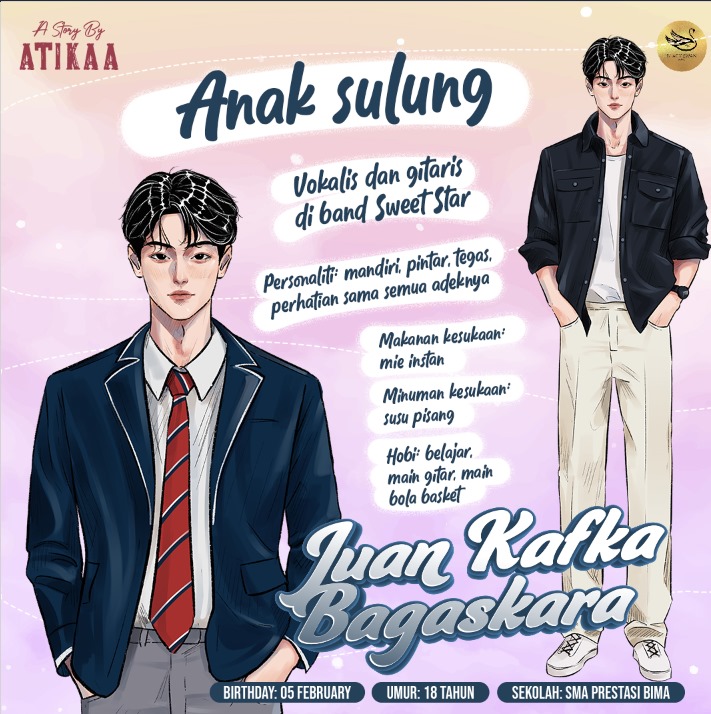 blackswan_books's tweet photo. Yuk kenalan sama tokoh SUN &amp; MOON‼️ @butterf22396772

Si ganteng JUAN KAFKA BAGASKARA dan si cantik JUWITA VERONICA BAGASKARA😍🫶

Jangan lupa nabung dari sekarang guys!🥳 https://t.co/8ydY5NkBbS