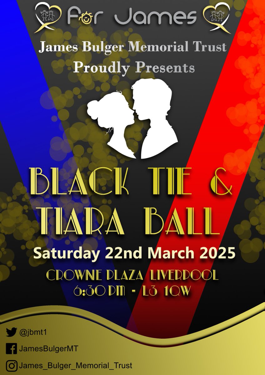 We are proud to announce that tickets are now available to purchase for our next Black Tie &amp; Tiara Ball on Saturday 22nd March 2025.

forjames.org/shop/