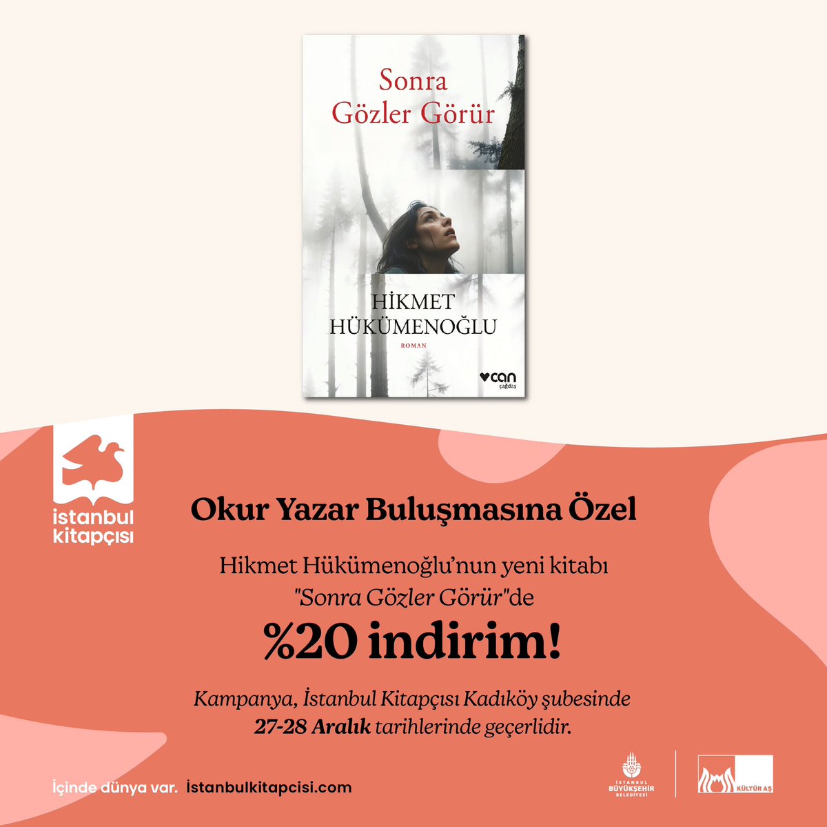 28 Aralık Cumartesi günü Okur Yazar Buluşması'nda Hikmet Hükümenoğlu ile buluşuyoruz!📚

Yazar Doğu Yücel'in moderatörlüğünde gerçekleşecek söyleşi ve ardından imza gününe tüm okurları bekliyoruz.