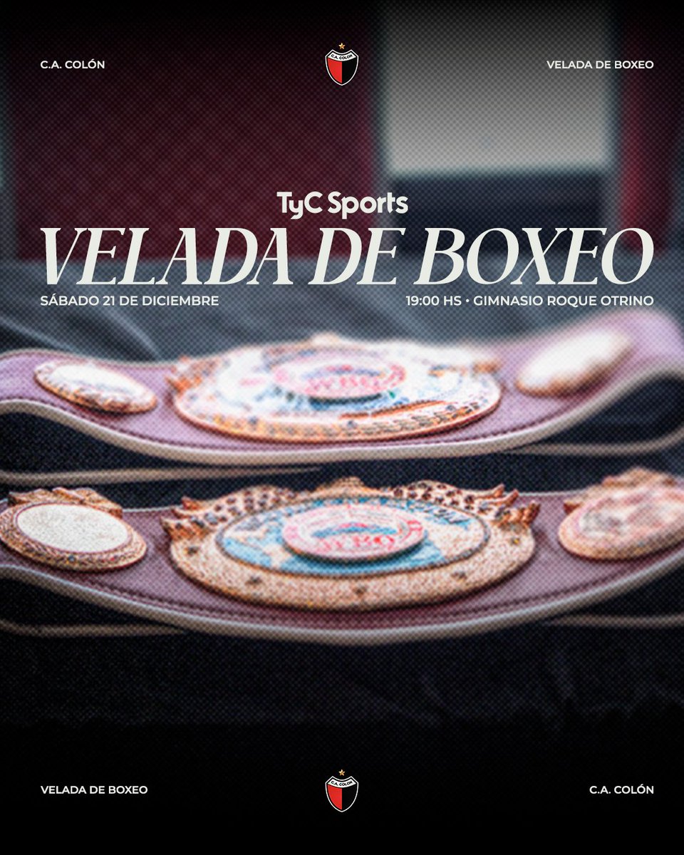 ¡Se viene una nueva velada boxística en casa!

📆 Sábado 21 de diciembre, desde las 19 hs.

📍Gimnasio Roque Otrino.

🥊 9 peleas profesionales.

✔️ Pelea principal: en defensa del título mundial, Alan "Rusito" Crenz, boxeador del club. 

🎟️ Entradas a la venta en