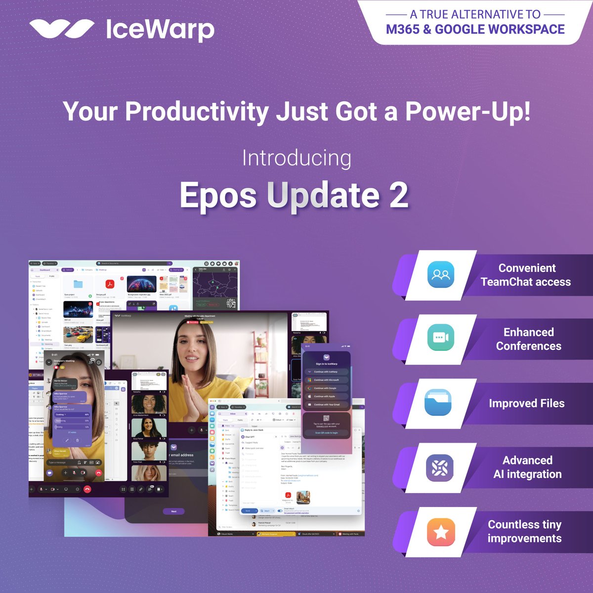 IceWarpME's tweet photo. Level up your productivity with Epos Update 2 – advanced AI, improved Conferences, and so much more! 💼

To know more, log onto: https://t.co/RougGsyZwe or reach out to us at: +971526899134

#icewarpemail #icewarpmiddleeast #emailplatform #emailinbox #teamcollaboration #teamchat https://t.co/mqxqoKKiwy