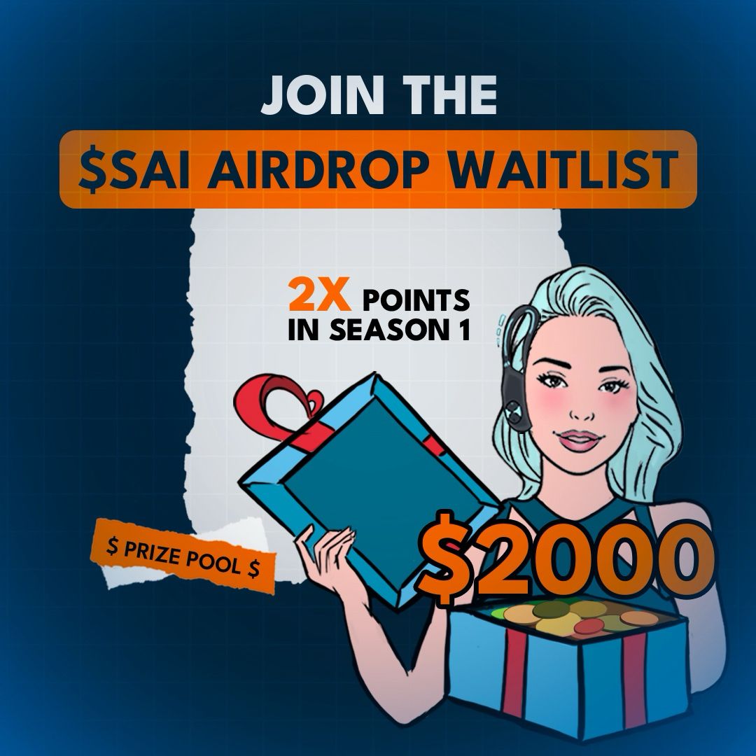 🚨 Ready to earn more with Social AI? 

Join the $SAI Airdrop Waitlist. 
🔥 2x Points in Season 1
💰 $2000 Prize Pool

The future of AI-powered rewards is here. Let’s make it count together! 🚀

👉 Join the Campaign Now! zealy.io/cw/socialai/qu…