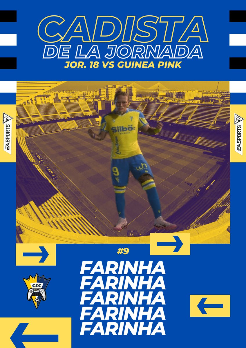 #CadistadelaJornada 🔵🟡

🗣 |🥇 𝕄𝕍ℙ | 🏆<a href="/VPG_Spain/">Virtual Pro Gaming España</a> 🔜🏟

🎮  Jor. 18° vs #GuineaPink
📟  2-1 ✅️
⭐️  <a href="/vadepolen/">Farinely🦍🏴‍☠️</a> ⚽️⚽️

[ ɴᴀᴅɪᴇ ᴇꜱ ᴍᴇᴊᴏʀ Qᴜᴇ ᴛᴏᴅᴏꜱ ᴊᴜɴᴛᴏꜱ,ꜱᴏᴍᴏꜱ ᴄᴀᴅɪꜱᴛᴀꜱ ] 💛

#ADNCADISTA
#FULLYELLOW 
#EAFC25 
#CLUBESPRO