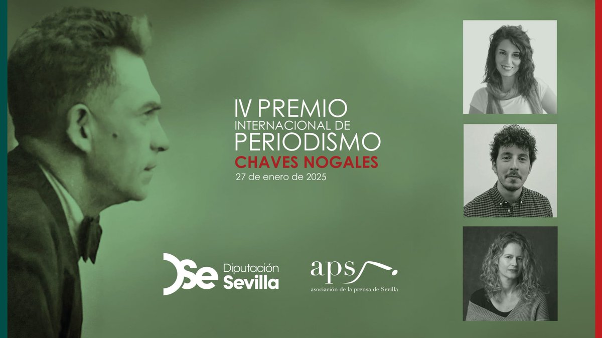 Diputación de Sevilla (@dipusevi) on Twitter photo 🏅María José Carmona, Daniel Sousa y <a href="/laura_leongomez/">Laura Leon</a> han sido los ganadores del IV Premio Internacional de Periodismo 'Manuel Chaves Nogales'.
👉 El Jurado ha concedido menciones especiales a <a href="/blecumberri/">Beatriz Lecumberri</a> y Susana Girón.
🔗 bit.ly/3DafvBM 🏅María José Carmona, Daniel Sousa y <a href="/laura_leongomez/">Laura Leon</a> han sido los ganadores del IV Premio Internacional de Periodismo 'Manuel Chaves Nogales'.
👉 El Jurado ha concedido menciones especiales a <a href="/blecumberri/">Beatriz Lecumberri</a> y Susana Girón.
🔗 bit.ly/3DafvBM