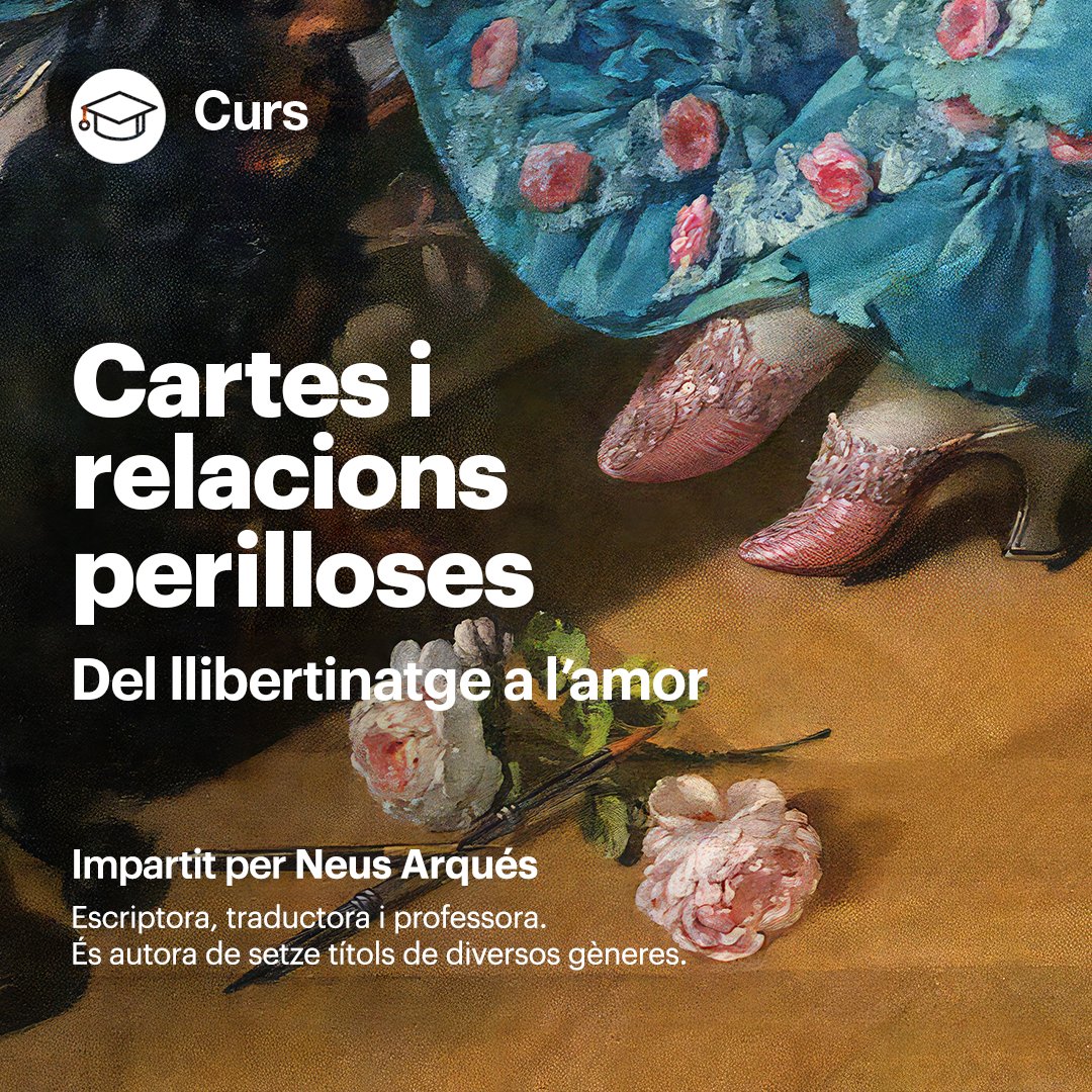laie (@laietana) on Twitter photo 💡 "Cartes i relacions perilloses. Del llibertinatge a l'amor platònic" és el primer dels nous #CursosLaie 2025!
✍️ Endinseu-vos amb <a href="/NeusArques/">Neus Arques</a> en l'univers de les obres epistolars del 28/01 al 25/02 a #LaiePauClaris 📖
ℹ️ Inscripcions obertes!
👉 bit.ly/Cartes_i_relac… 💡 "Cartes i relacions perilloses. Del llibertinatge a l'amor platònic" és el primer dels nous #CursosLaie 2025!
✍️ Endinseu-vos amb <a href="/NeusArques/">Neus Arques</a> en l'univers de les obres epistolars del 28/01 al 25/02 a #LaiePauClaris 📖
ℹ️ Inscripcions obertes!
👉 bit.ly/Cartes_i_relac…