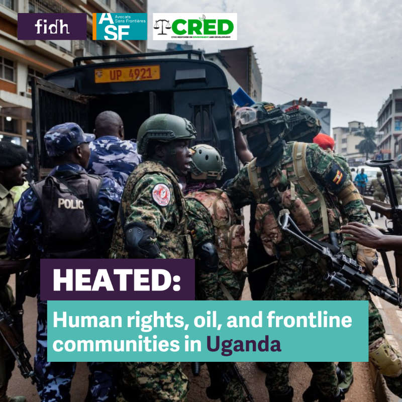 fidh_en's tweet photo. New report on oil in Uganda
The accelerating construction of the EACOP, Tilenga and Kingfisher projects has ushered in new #humanrights violations while it aggravated existing ones, a new report reveals.
@asf_eastafrica @creduganda2 @bhr_fidh
#EnvironmentalJustice #Accountability