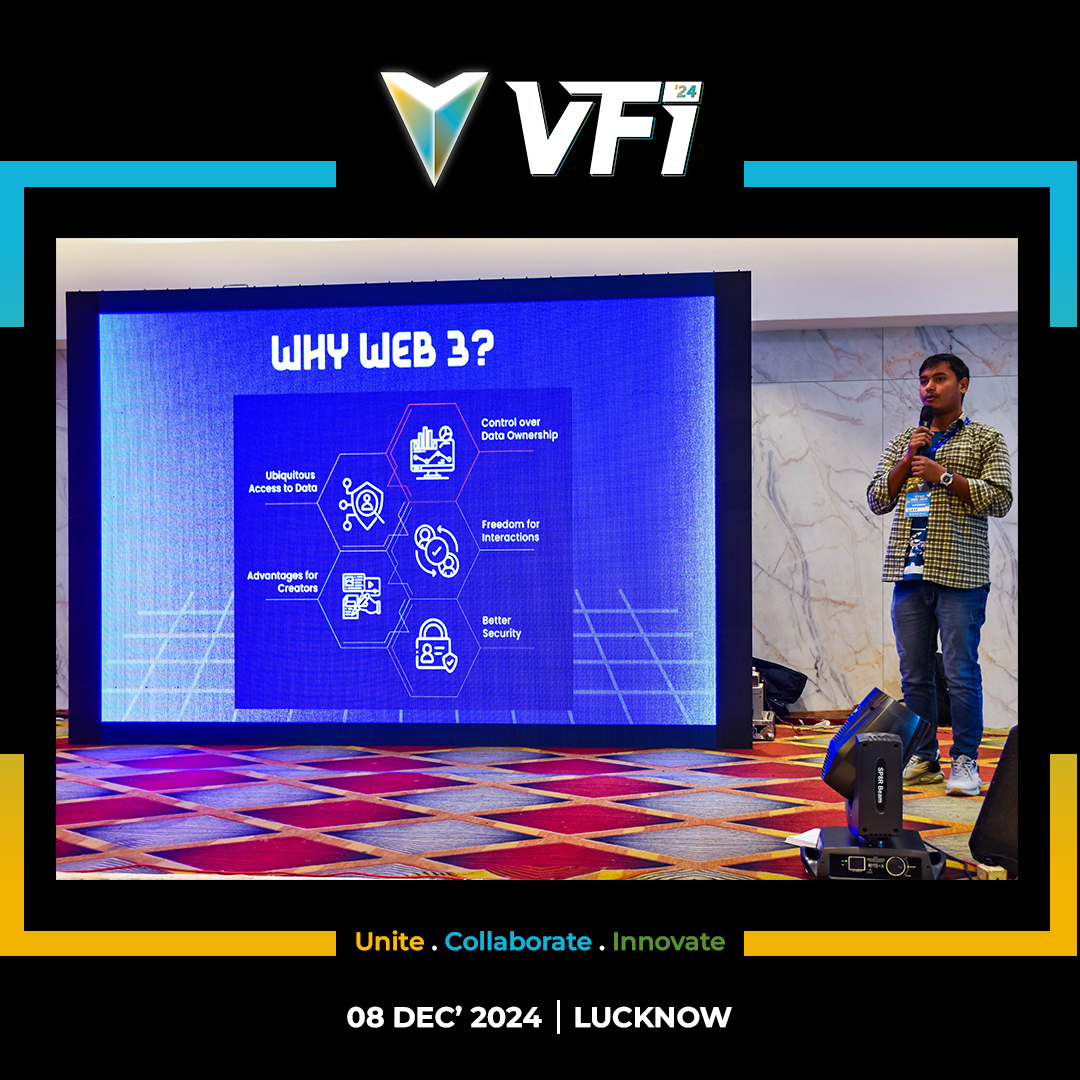 Vyugfestindia's tweet photo. Our first #VFI Event in Lucknow was a great success!🌟

We had awesome talks about Web3, the Metaverse, and #Blockchain✌

The energy was amazing! We look forward to our next VFI Event!👍

Stay tuned for updates!🌐✨

 #VYUGFestIndia #Web3 #Metaverse #Blockchain https://t.co/Uerm9QmJ1K