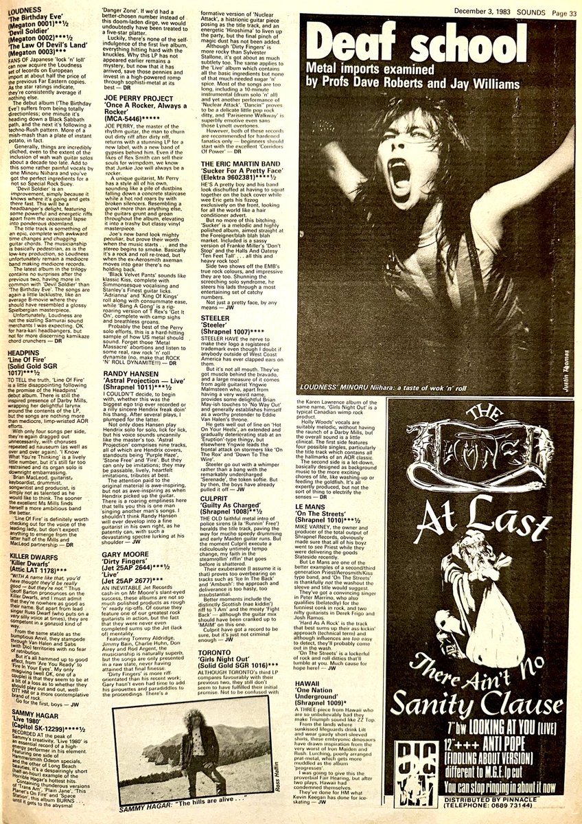 ZoundsAbound's tweet photo. Classic Sounds, taking big cash for a double page ad for #KingKurt’s new ‘Ooh Wallah Wallah’ LP & then giving it a dire 1⭐️ review! Hilarious!
5⭐️ reviews for LPs by #Hula, @TheUndertones_ #TheThreeOClock, #GreenOnRed, #TheRainParade & #TheJoePerryProject
Sounds Dec 3rd 1983 https://t.co/SHM4ZWqfbF