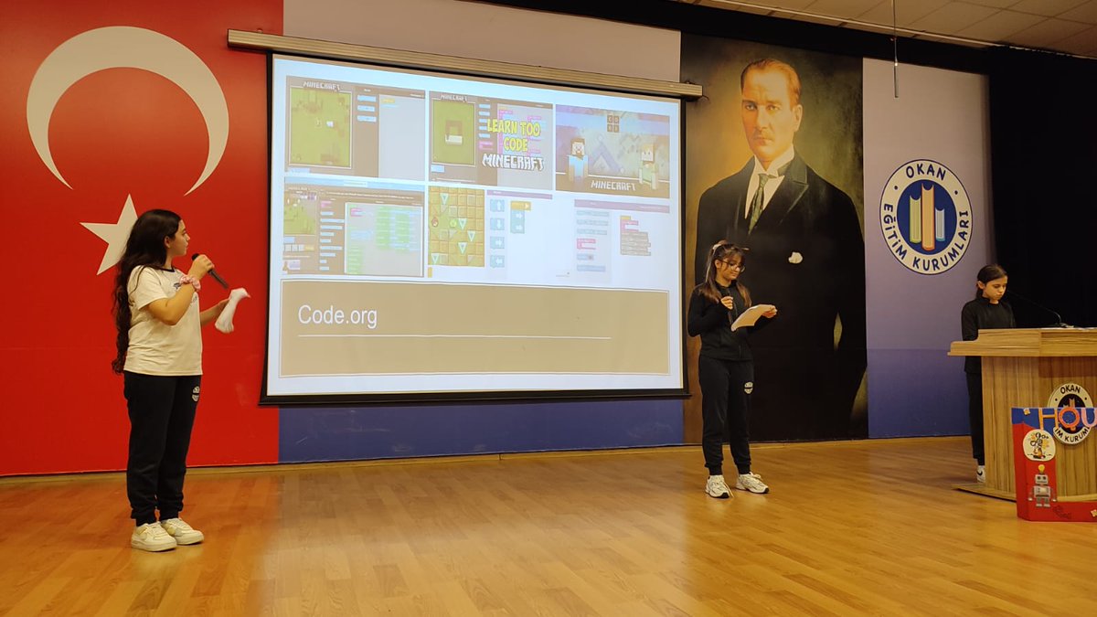 okankoleji's tweet image. Okan Koleji olarak tüm dünyada herkesi kod yazmaya davet eden "Hour of code” etkinliğine katılarak sertifika almaya hak kazandık. #hourofcode
#hourofcodeetkinlik #etkinlik #kodlama