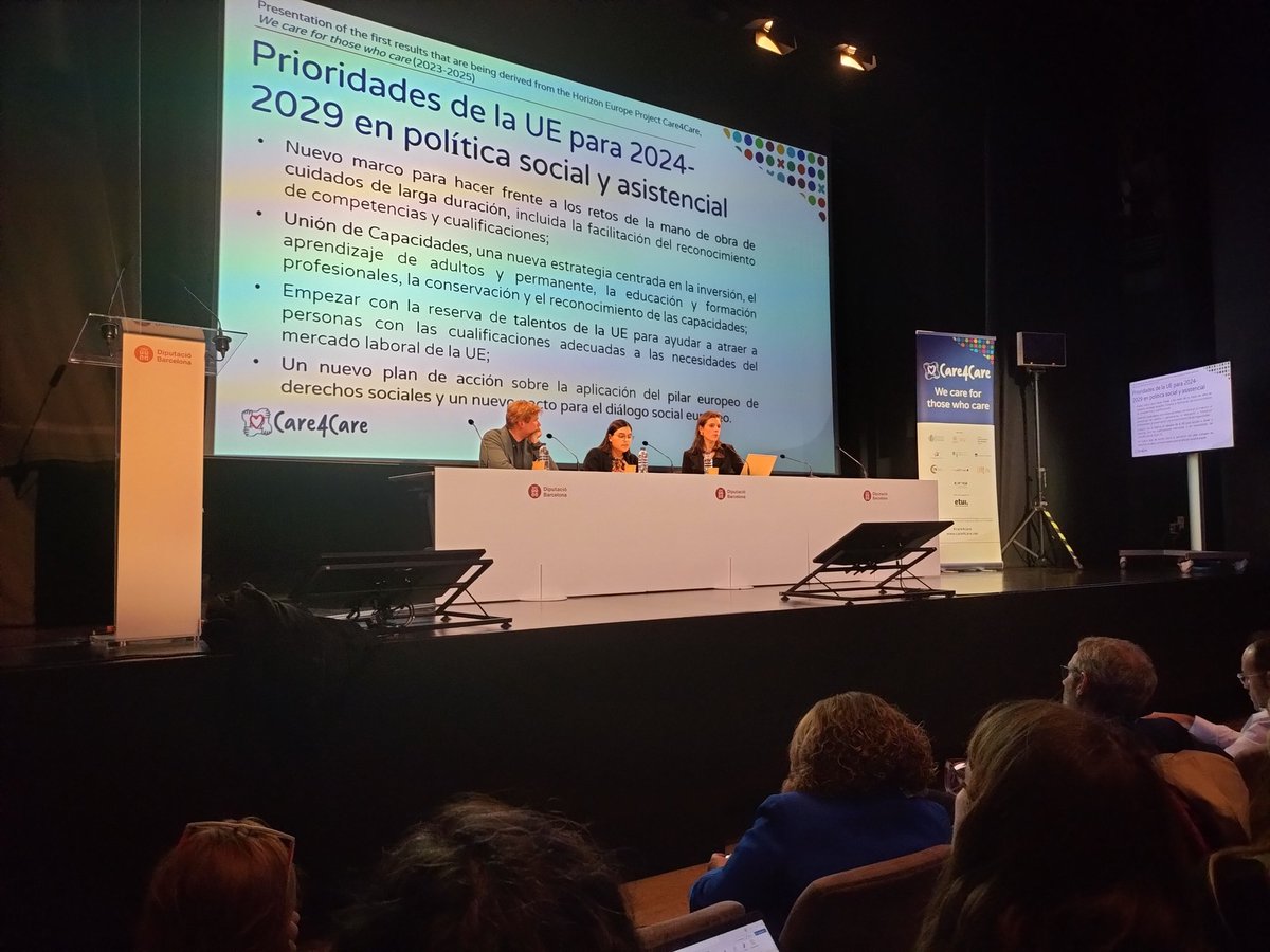 FerranCamasRoda's tweet photo. Seguimos con nuestra Jornada sobre condiciones de trabajo y no discriminación en sector de cuidados (@care4care_eu en colaboración con @diba). Intervienen Thomas Hector (@EFFE_EU) y Leonor de Azevedo (@EFSI_EU) https://t.co/cagEz9wEee https://t.co/lxuz1B2Alv